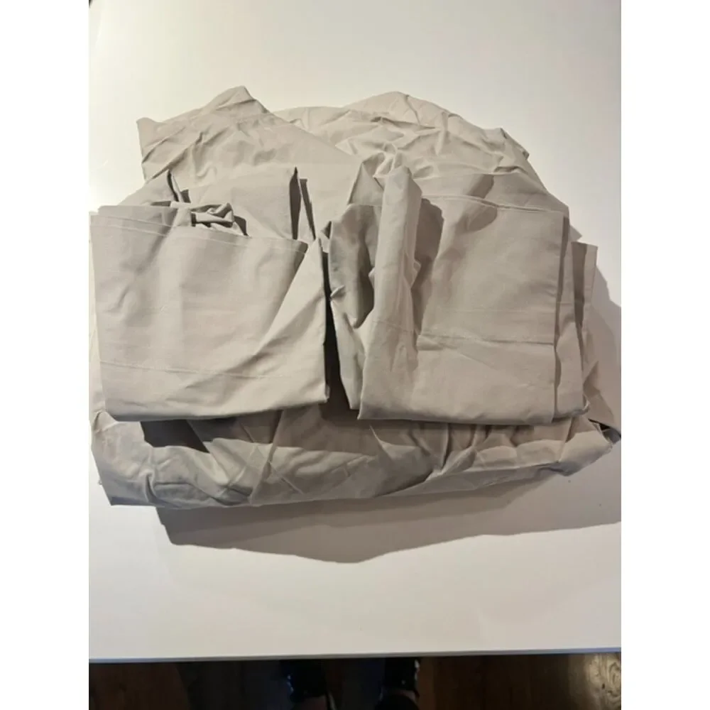 Quince Organic Crisp Percale Fitted Sheet Set Queen Dove
